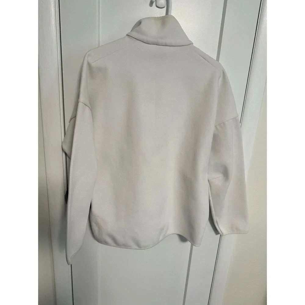 ADIDAS Woven 3/4 ZIP GOLF White Pullover L-XL‎ W Pouch Pockets
